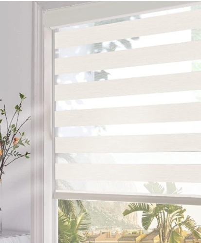 Dual Layer Roller Sheer Shades (35" W X 72" H, Beige), Appears New - Lot 177