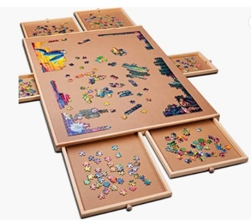 1500 Piece Wooden Jigsaw Puzzle Table - 6 Drawers, Puzzle Board | 27” X 35”, Appears New - Lot 186