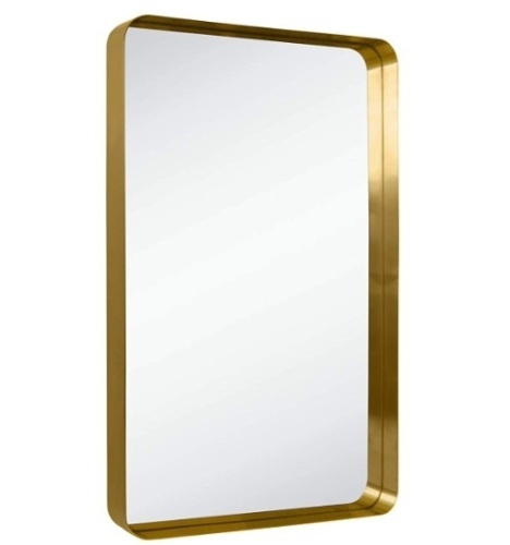 Gold Metal Framed Bathroom Mirror, Appears New - Lot 235