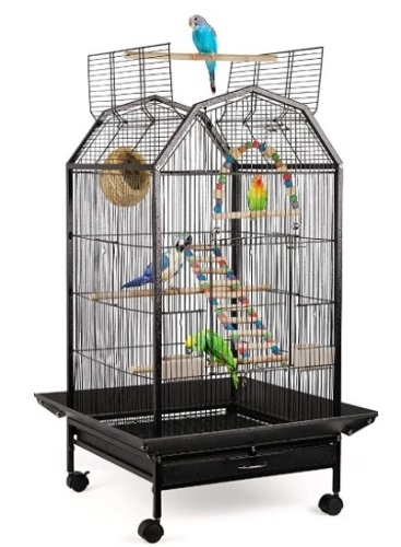 Open Top Standing Parrot Parakeet Cage with Rolling Stand, Appears New - Lot 248
