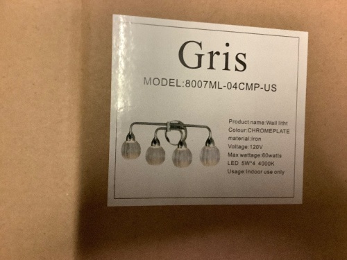 Gris Chromeplate Wall Sconce, Appears New - Lot 275