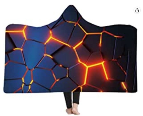 3D Magma Geometry Honeycomb Printed Hooded Blanket, Appears New - Lot 309