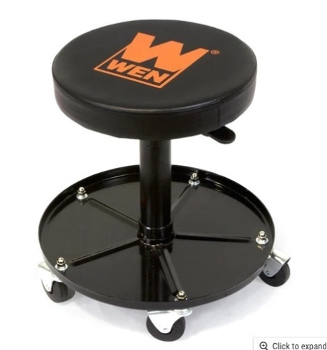 WEN 73012T, 300-Pound Capacity Pneumatic Rolling Mechanic Stool - Lot 17