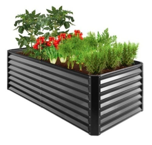 Outdoor Metal Raised Garden Bed, 6x3x2ft, Gray - Lot 64