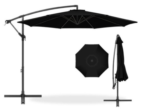 Offset Hanging Patio Umbrella - 10ft, Black - Lot 76