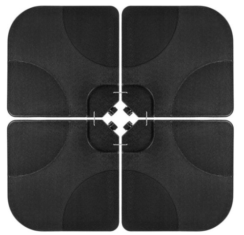 4-Piece Cantilever Offset Patio Umbrella Stand Square Base Plate Set, Black - Lot 110