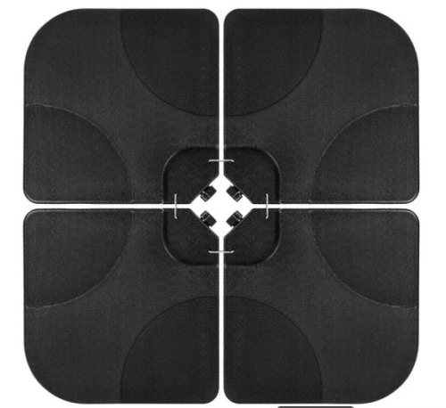 4-Piece Cantilever Offset Patio Umbrella Stand Square Base Plate Set, Black - Lot 111