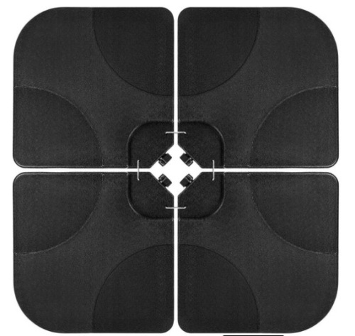 4-Piece Cantilever Offset Patio Umbrella Stand Square Base Plate Set, Black - Lot 112