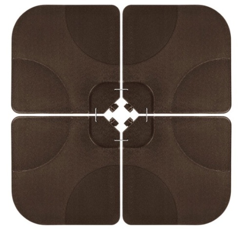 4-Piece Cantilever Offset Patio Umbrella Stand Square Base Plate Set, Brown - Lot 121