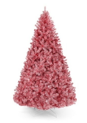 Pink Artificial Tinsel Christmas Tree w/ Foldable Stand, 6 Ft. - Lot 143