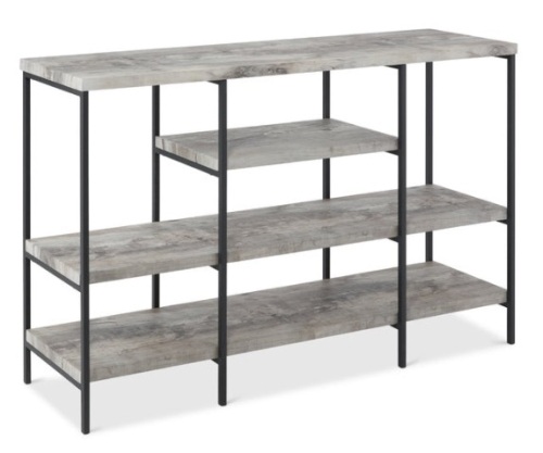 4-Tier Industrial Console Table w/ Tall Shelf Space - 55in, Gray - Lot 149