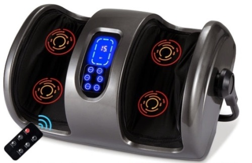 Reflexology Shiatsu Foot Massager w/ High-Intensity Rollers, Remote Control, Gray - Lot 151