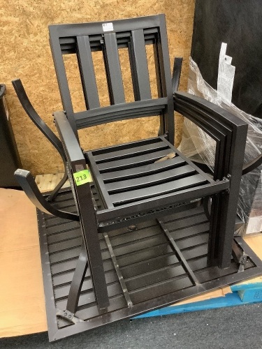 BCP. SKY. Patio Set 4 Chairs  and Table  5 Piece  OutDoor Dinig Set W / Square Table  - Lot 213