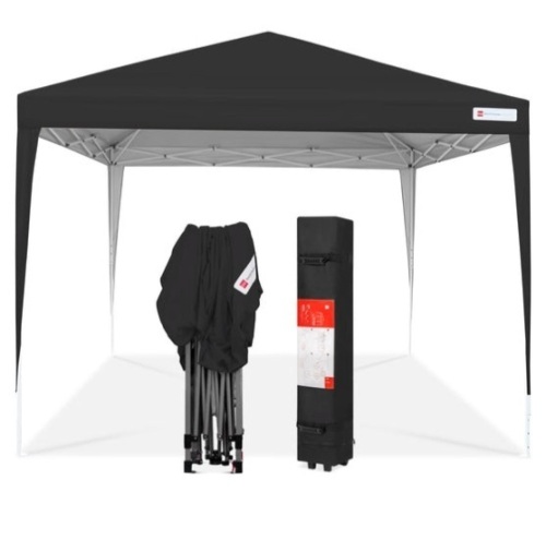 Outdoor Portable Pop Up Canopy Tent w/ Carrying Case, 10x10ft, Black - Lot 170