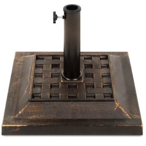 26lb Steel Square Patio Umbrella Base Stand, Basketweave Pattern - Lot 192