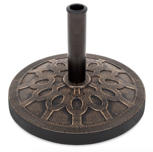 18in Round Patio Umbrella Base Stand w/ Rustic Finish - Lot 198