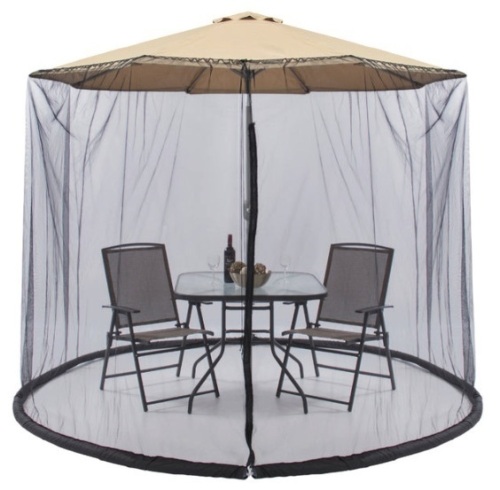 Adjustable Bug Net Accessory for Patio Umbrella w/ Zippered Door - 9ft - Lot 193