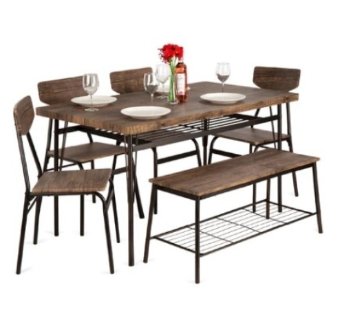 6-Piece Modern Dining Set, 55in - Lot 619