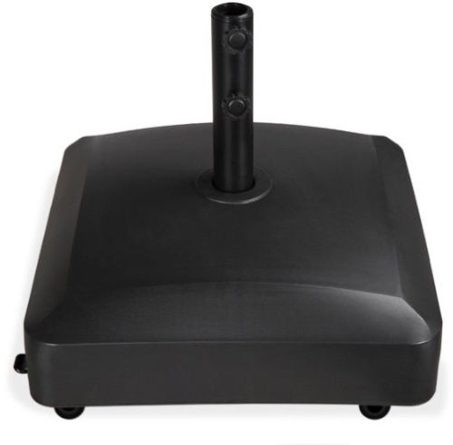 Fillable Mobile Umbrella Base Stand w/ 4 Wheels, 2 Locks, 123lb Capacity, Black - Lot 303