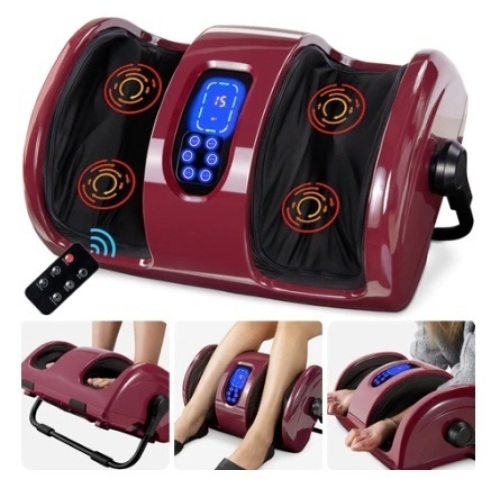Reflexology Shiatsu Foot Massager, Burgundy - Lot 612