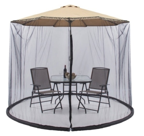 Adjustable Bug Net Accessory for Patio Umbrella w/ Zippered Door - 9ft - Lot 309