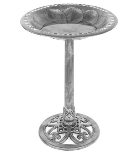 Vintage Outdoor Garden Bird Bath w/ Fleur-de-Lis Accents, Color May Vary From Picture, E-Commerce Return/Appears New - Lot 310