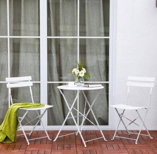 Grand Patio 3-Piece Metal Outdoor Folding Bistro Set in White - Lot 325