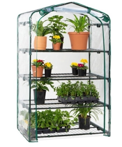 4-Tier Mini Portable Indoor Outdoor Greenhouse w/ Steel Shelves - 40in - Lot 252