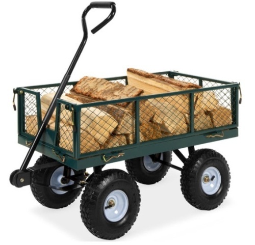 Steel Garden Utility Cart Wagon w/ 400lb Capacity, Removable Sides, Handle - Lot 270
