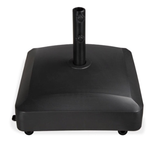 Fillable Mobile Umbrella Base Stand w/ 4 Wheels, 2 Locks, 123lb Capacity, Black - Lot 271