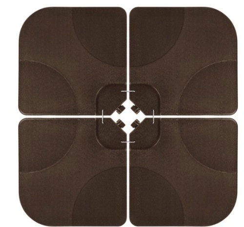 4-Piece Cantilever Offset Patio Umbrella Stand Square Base Plate Set, Brown - Lot 277