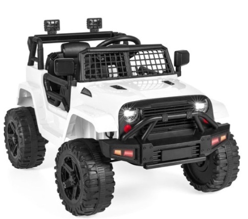 12V Kids Ride-On Truck Car w/ Parent Remote Control, Spring Suspension, White - Lot 279