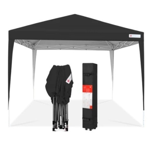 Outdoor Portable Pop Up Canopy Tent, 10x10ft, Black - Lot 600