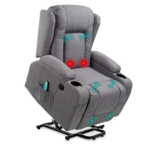 Electric Power Lift Recliner Massage Chair, Gray - Lot 589