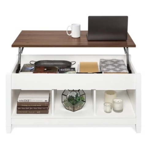 Multifunctional Lift Top Coffee Table, White - Lot 572