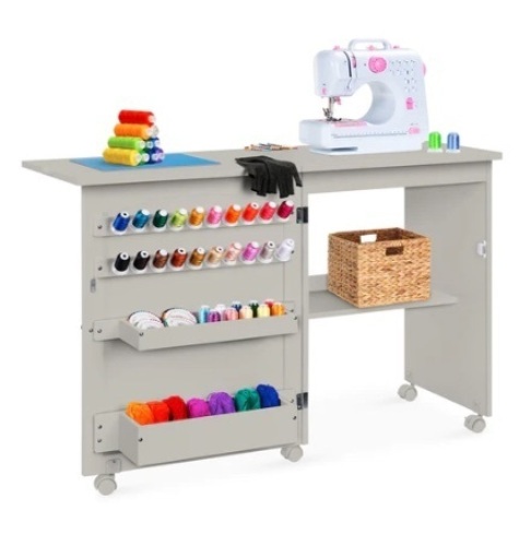 Folding Sewing Table, Gray - Lot 548