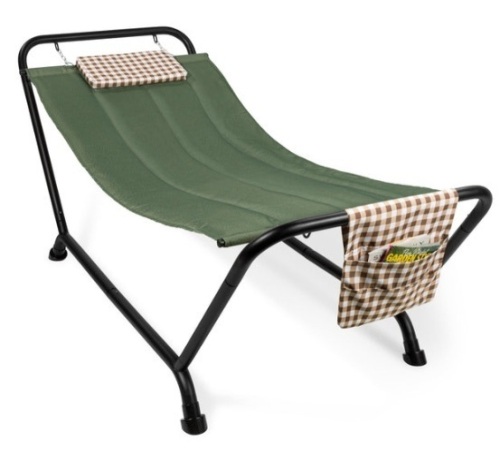 Outdoor Patio Hammock for Backyard, Garden w/ Stand, Pillow, Storage Pockets, Green - Lot 334