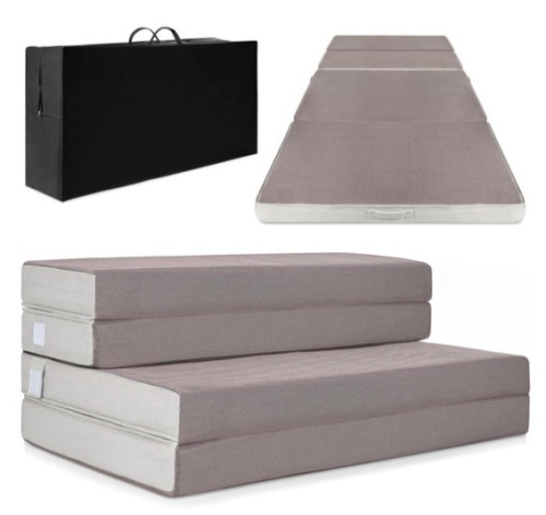 Folding Portable Mattress Topper w/ Plush Foam - 4in, Full - Lot 337