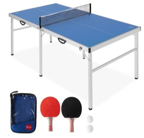 Portable Ping Pong Table Tennis Game Set w/ Paddles, Balls - 6x3ft - Lot 366