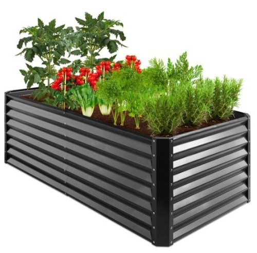Outdoor Metal Raised Garden Bed for Vegetables, Flowers, Herbs - 6x3x2ft, Gray - Lot 369