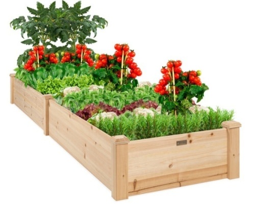 8x2ft Wooden Raised Garden Bed Planter for Garden, Lawn, Yard - Lot 383