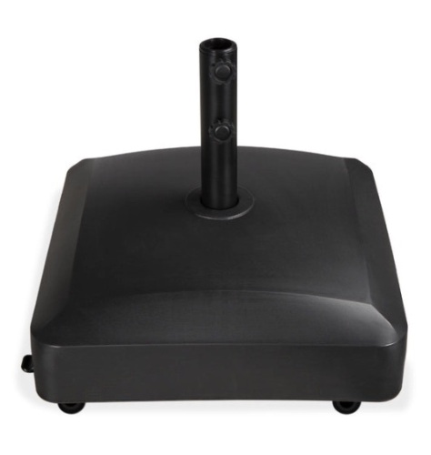 Fillable Mobile Umbrella Base Stand w/ 4 Wheels, 2 Locks, 123lb Capacity, Black - Lot 389