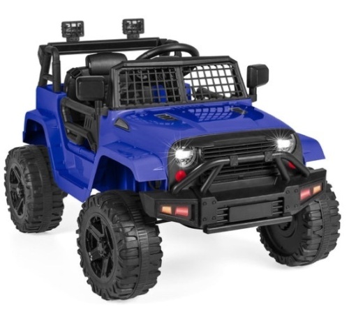12V Kids Ride-On Truck Car w/ Parent Remote Control, Spring Suspension, Blue - Lot 391