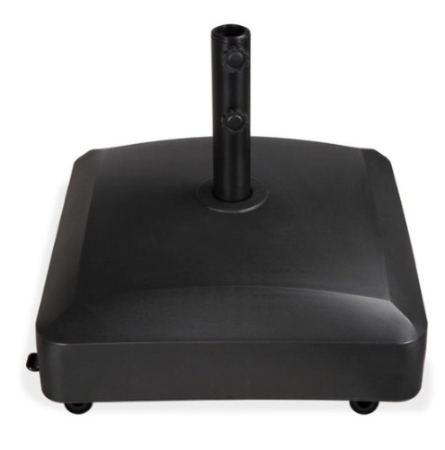 Fillable Mobile Umbrella Base Stand w/ 4 Wheels, 2 Locks, 123lb Capacity, Black - Lot 396