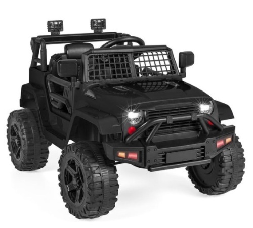 12V Kids Ride-On Truck Car w/ Parent Remote Control, Spring Suspension, Black - Lot 397
