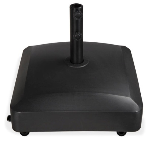 Fillable Mobile Umbrella Base Stand w/ 4 Wheels, 2 Locks, 123lb Capacity, Black - Lot 400