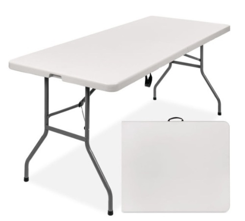 6ft Portable Folding Plastic Dining Table w/ Handle, Lock - Lot 406