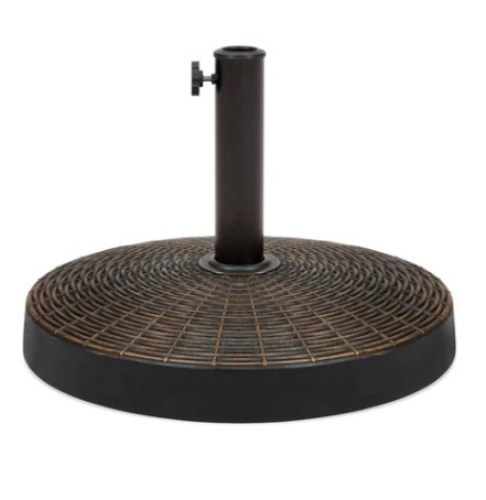 55lb Round Wicker Style Patio Umbrella Stand - Lot 656