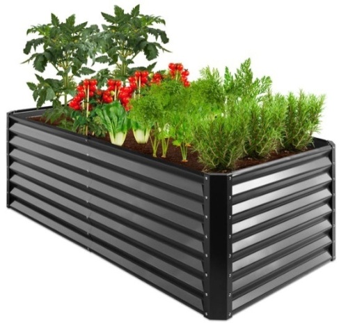 Outdoor Metal Raised Garden Bed for Vegetables, Flowers, Herbs - 6x3x2ft - Lot 416