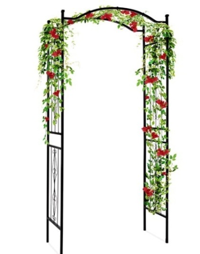 Steel Garden Arch Arbor Trellis for Climbing Plants - 92in - Lot 428